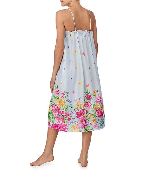 40 Winks Pocketed Sleeveless Floral V-Neck Woven Midi Chemise