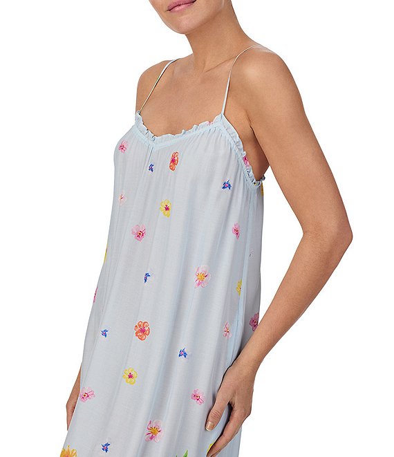 40 Winks Pocketed Sleeveless Floral V-Neck Woven Midi Chemise