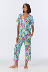 BedHead Tropical Paradise Short Sleeve Organic Cotton Jersey Cropped PJ Set