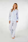 Slenderella Floral Button Through Tailored Woven Pyjama