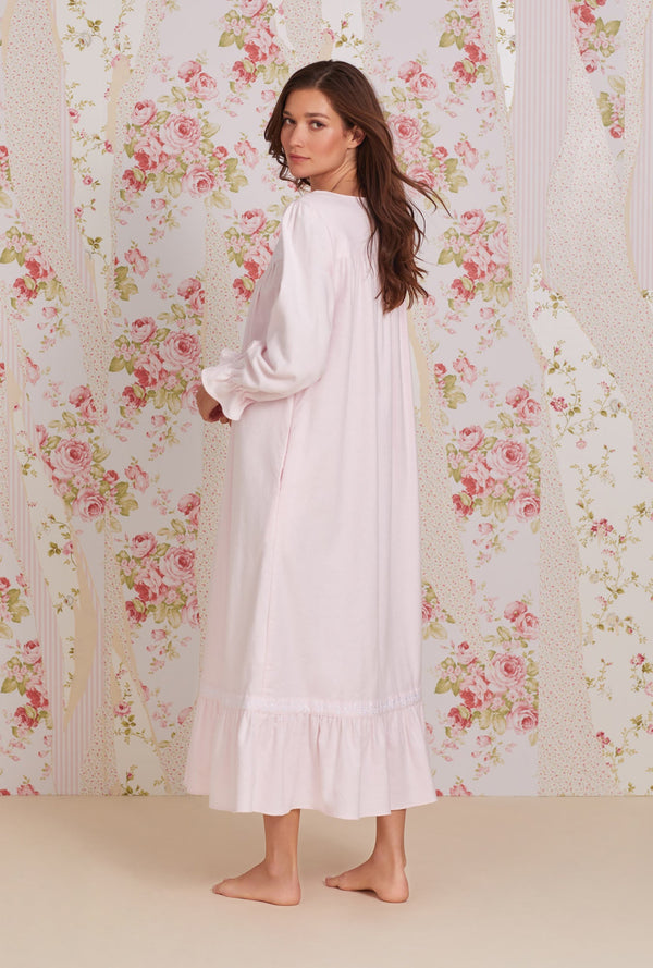 Eileen West Heritage Cotton Flannel Embroidery Long Nightgown