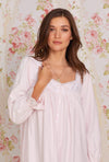 Eileen West Heritage Cotton Flannel Embroidery Long Nightgown