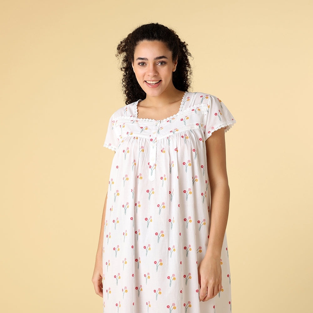 Mahogany Ella Cotton Cap Sleeve Nightgown