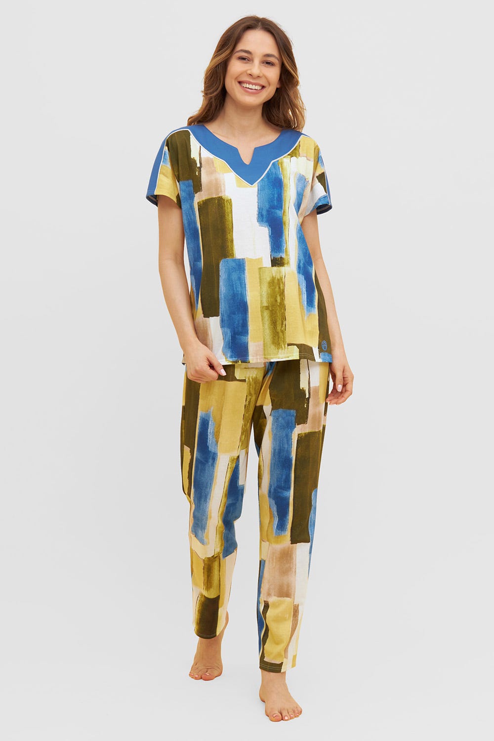 Feraud Paris All Cotton Graphic Print Pajamas