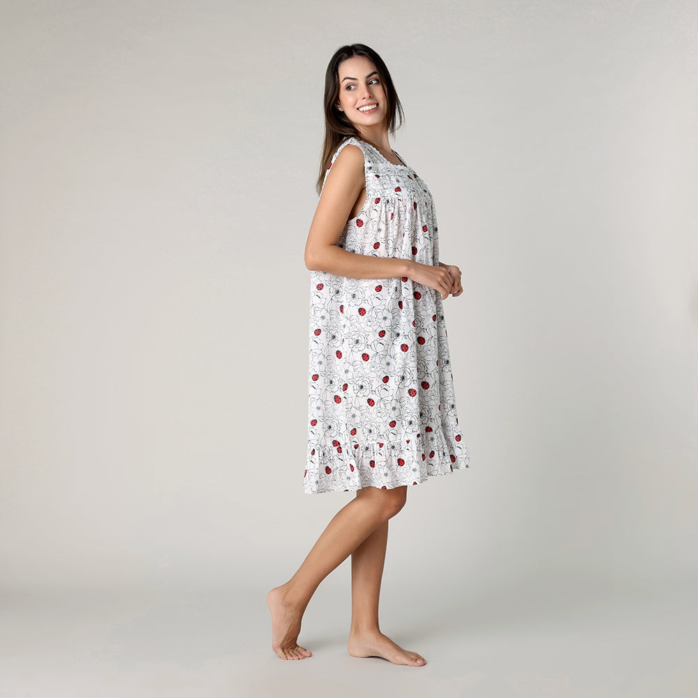 Mahogany Ladybug Sleeveless Nightgown