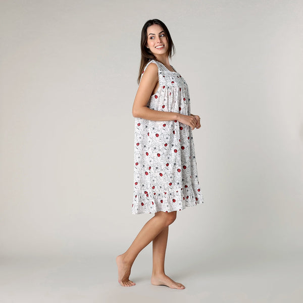 Mahogany Ladybug Sleeveless Nightgown