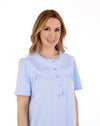 Embroidered Yoke 42" Cotton Interlock Jersey Nightdress
