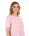 Embroidered Yoke 42" Cotton Interlock Jersey Nightdress