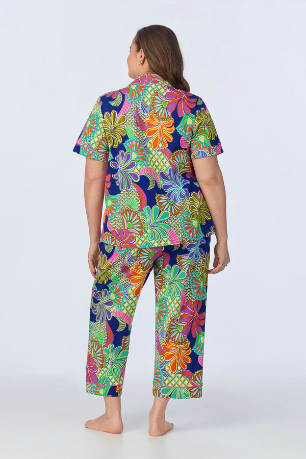 BedHead Zanzibar Paradise Short Sleeve Organic Cotton Jersey Cropped PJ Set