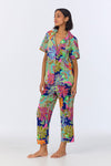 BedHead Zanzibar Paradise Short Sleeve Organic Cotton Jersey Cropped PJ Set