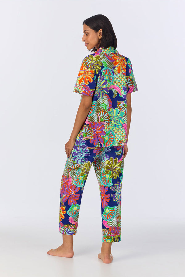 BedHead Zanzibar Paradise Short Sleeve Organic Cotton Jersey Cropped PJ Set
