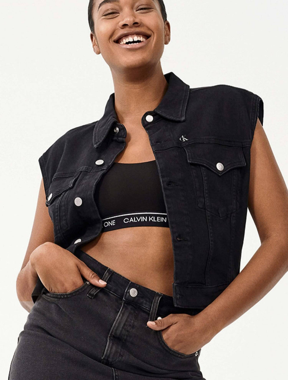 Calvin Klein ONE Stretch-Fit Cotton-Blend Bralette