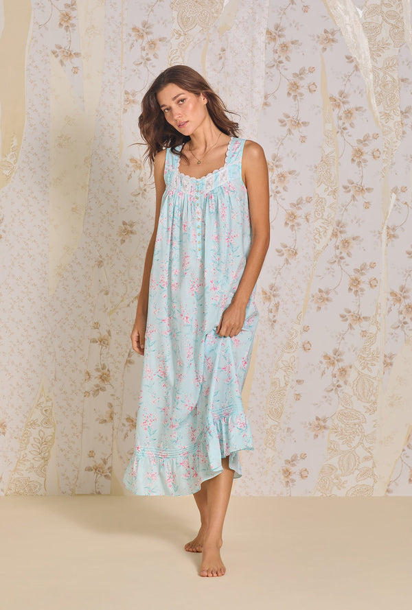 Eileen West Candy Floral "Eileen" Lawn Cotton Nightgown