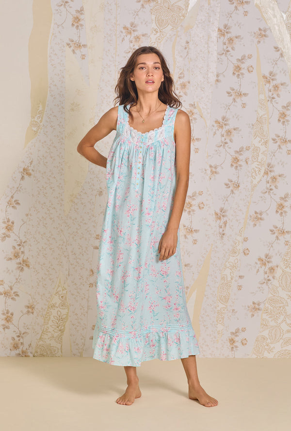Eileen West Candy Floral "Eileen" Lawn Cotton Nightgown