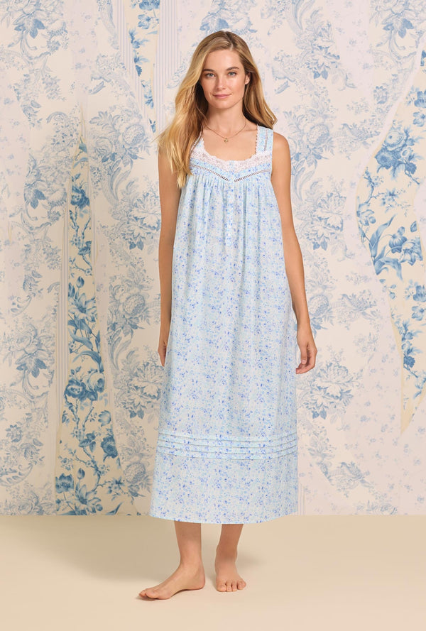 Eileen West Watercolour Floral Lawn Cotton Nightgown