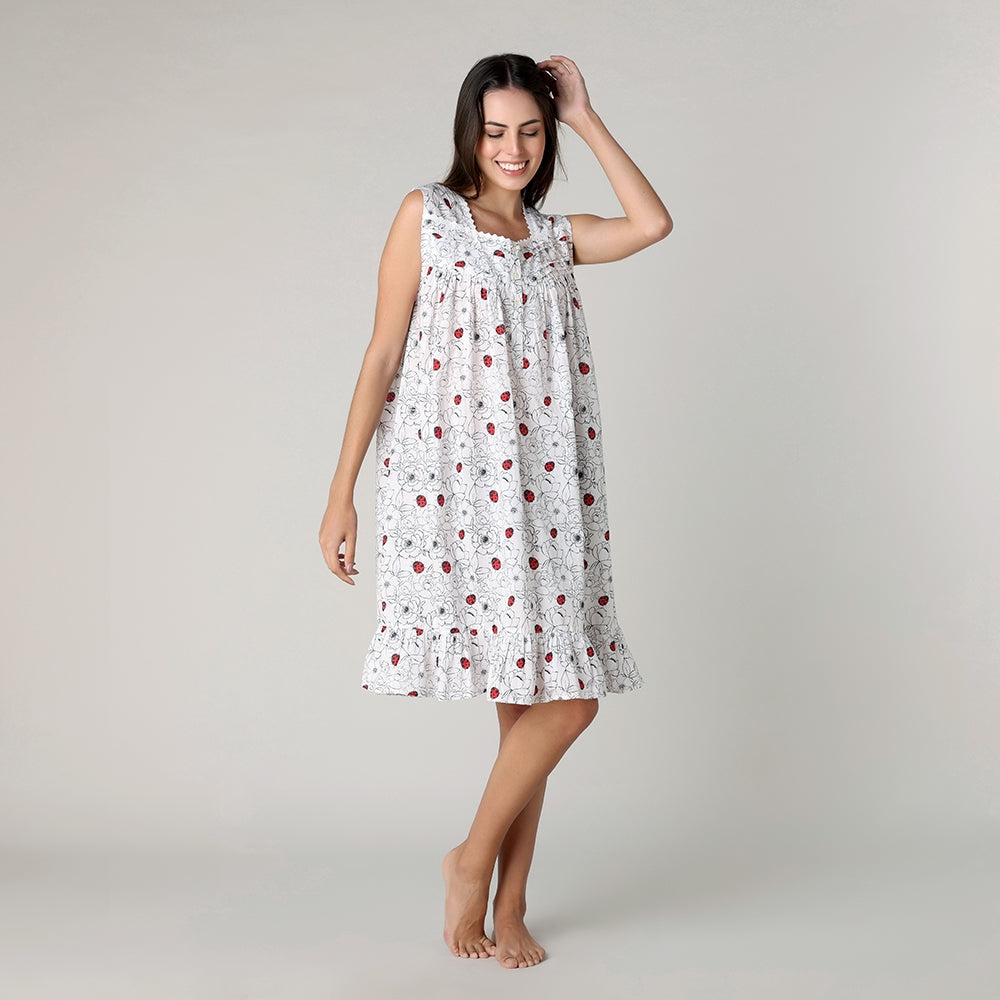 Mahogany Ladybug Sleeveless Nightgown
