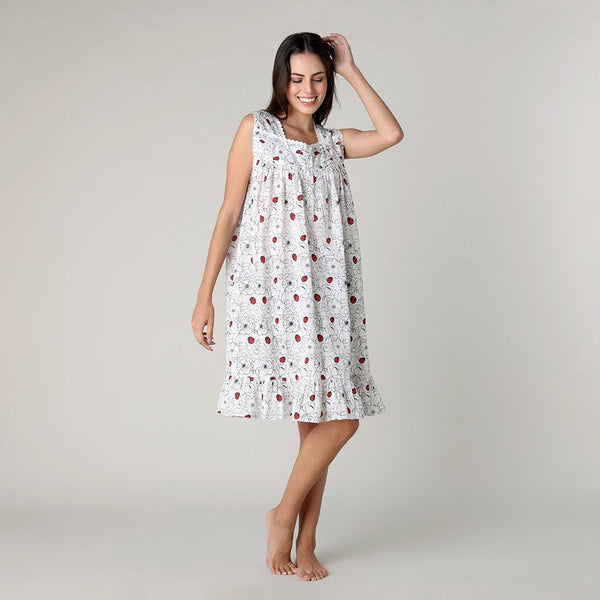 Mahogany Ladybug Sleeveless Nightgown