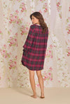 Eileen West Hollyberry Plaid Cotton Rayon Flannel Short Nightshirt