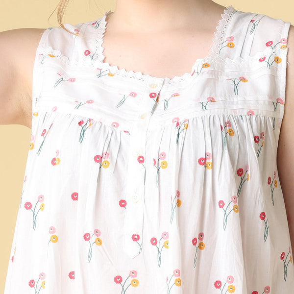 Mahogany Ella Short Cotton Sleeveless Nightgown