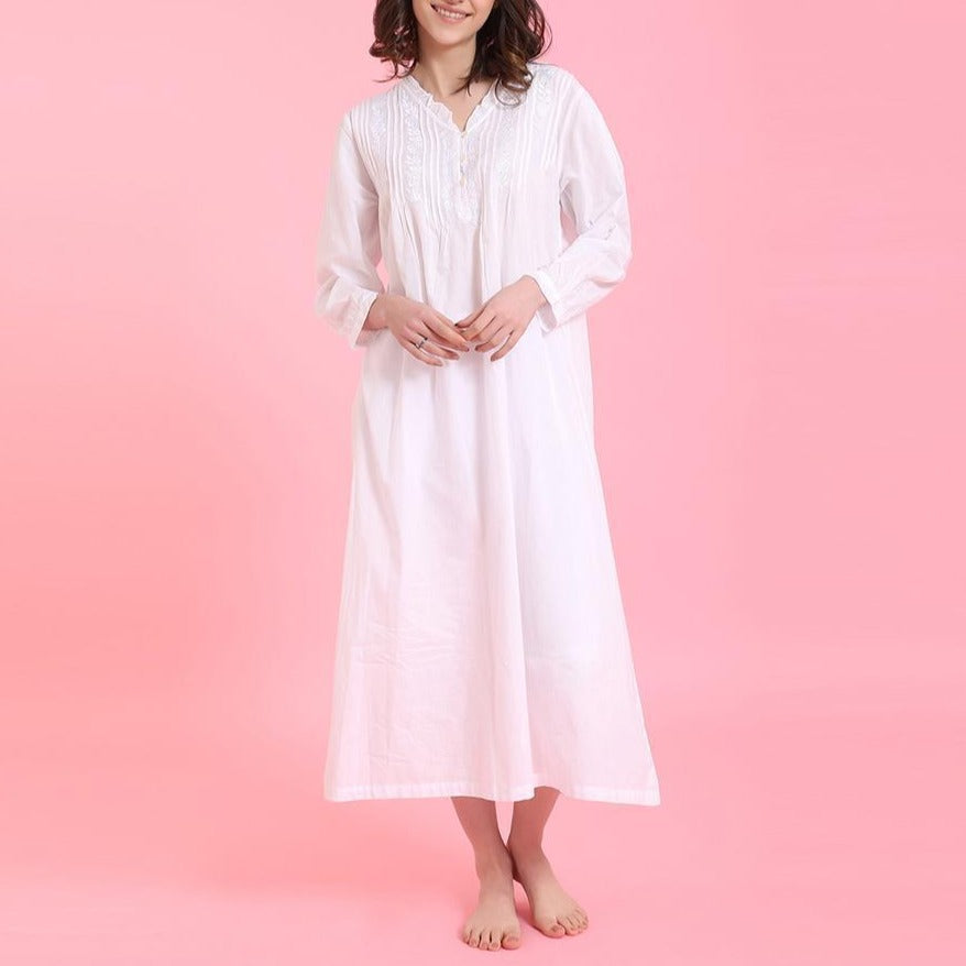 Victorian Woven Cotton Nightgown
