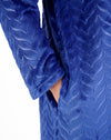 Embossed Pattern Fleece 50" Zip Up Housecoat