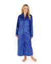 Embossed Pattern Fleece 50" Zip Up Housecoat