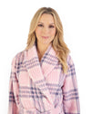 Check Print Waffle Fleece 46" Shawl Collar Wrap Robe