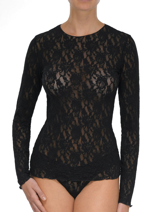 Signature Unlined Lace Long Sleeve Top