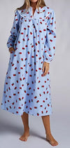 Lanz of Salzburg Open Neck Pocketed Flannel Gown