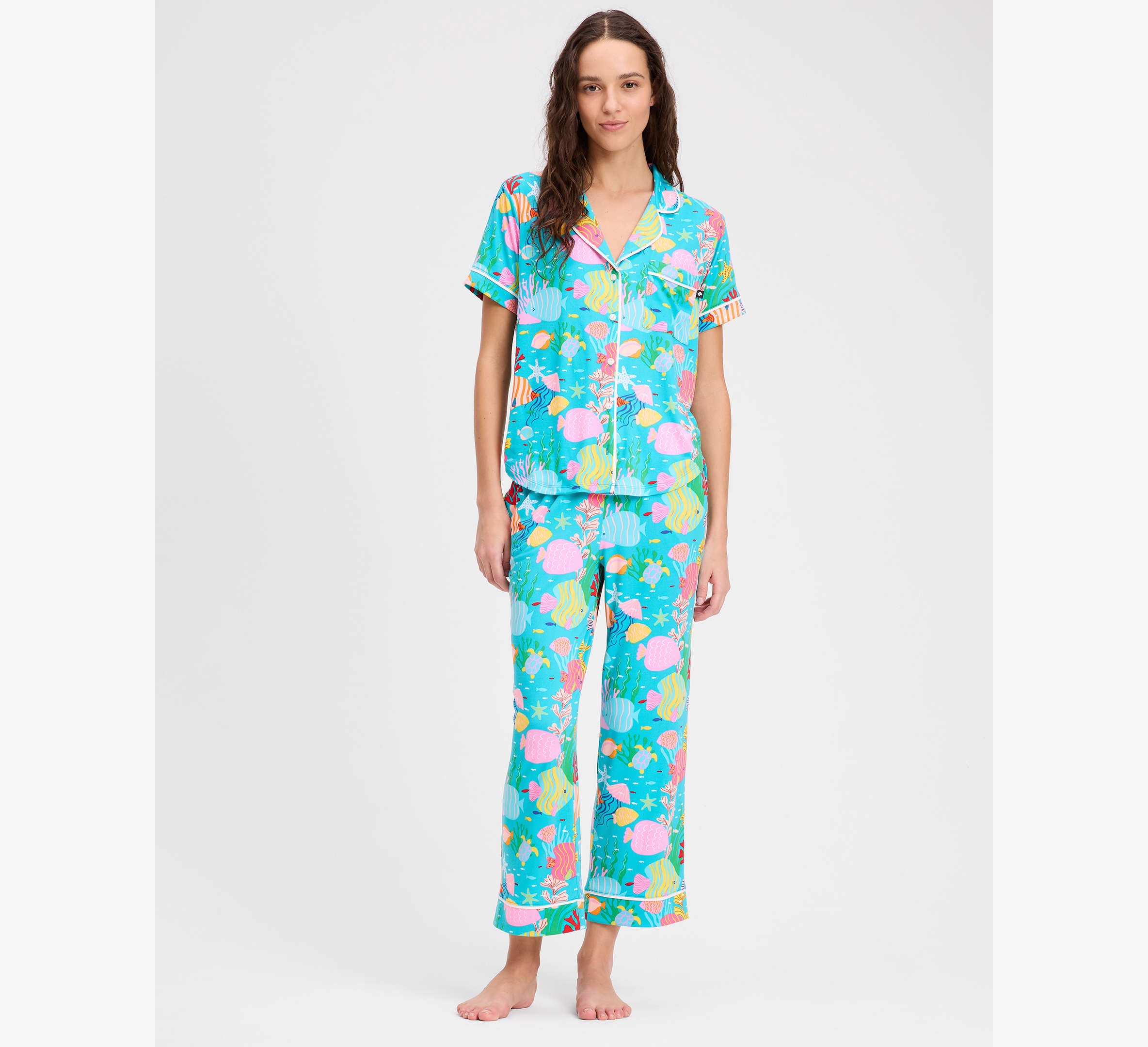 Kate Spade New York Under Sea Cropped Pajamas