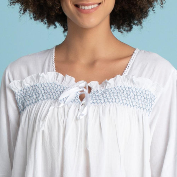 Emma Long Sleeve Lawn Cotton Nightgown