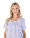 Slenderella Floral Gingham Print 42" Woven Cotton Nightdress