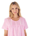 Slenderella Floral Gingham Print 42" Woven Cotton Nightdress