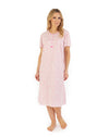 Leaf Print 42" Cotton Jersey Short Sleeve Nightdress