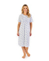 Floral Print 42" Jacquard Jersey Short Sleeve Nightdress