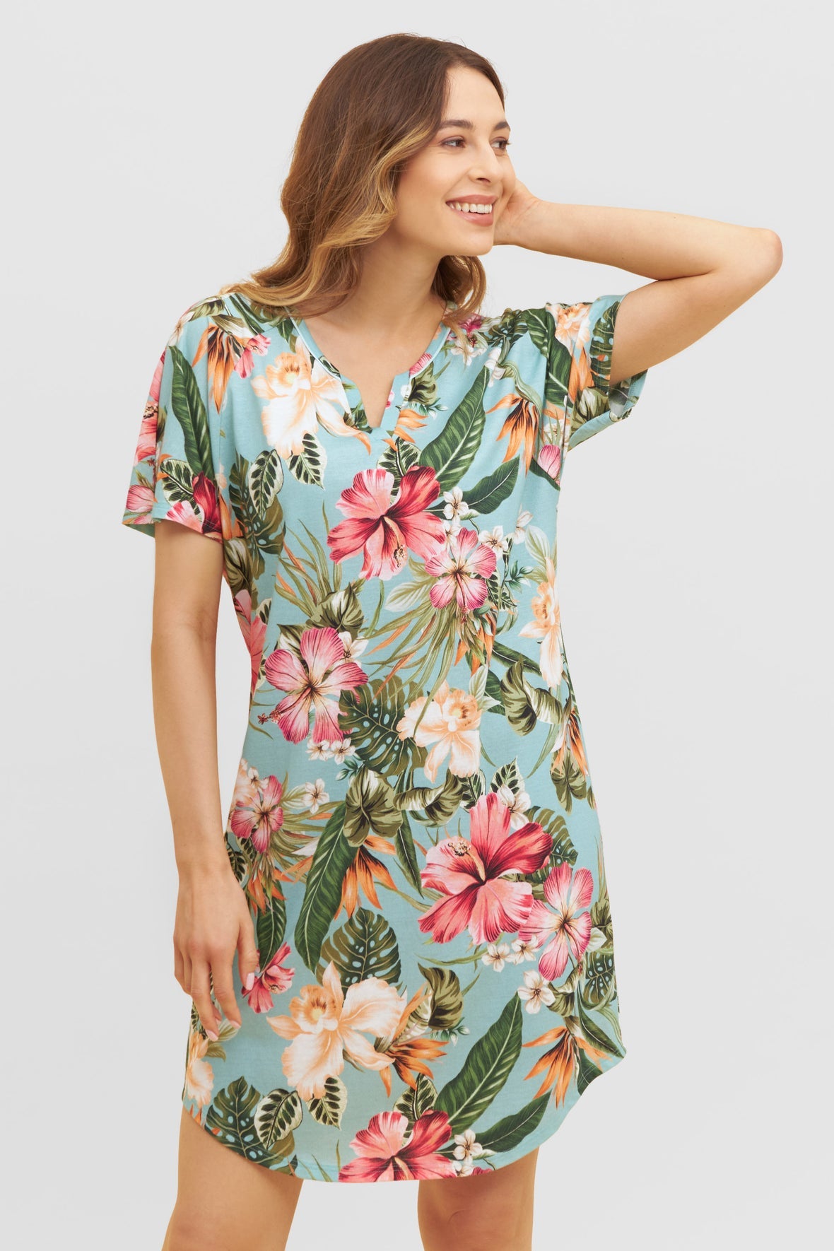 Rosch Cotton & Modal Botanical Print Short Sleeve Nightgown