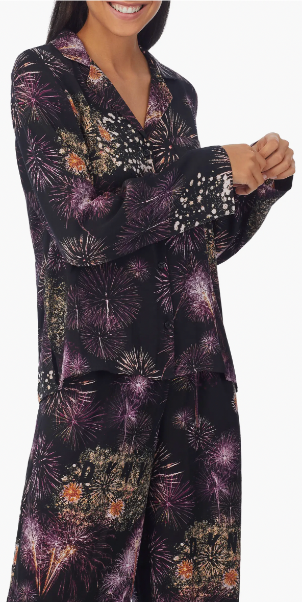 DKNY Fireworks Print Satin Pajamas