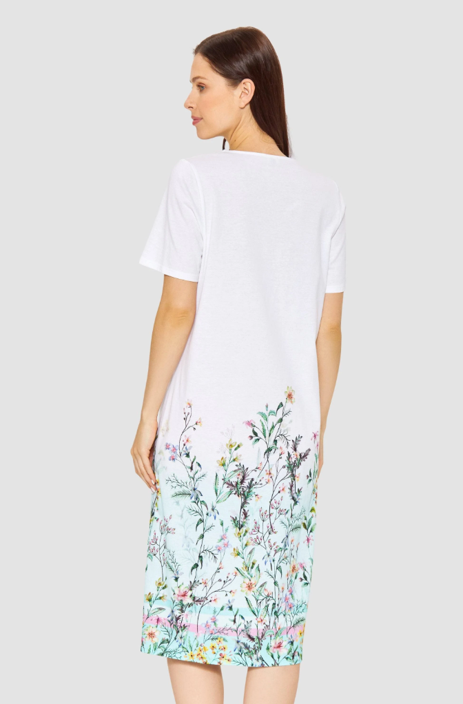 Rosch Cotton Short Sleeve Long Nightgown