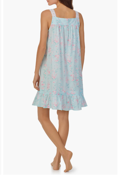 Eileen West Aqua Short Lawn Cotton nightgown