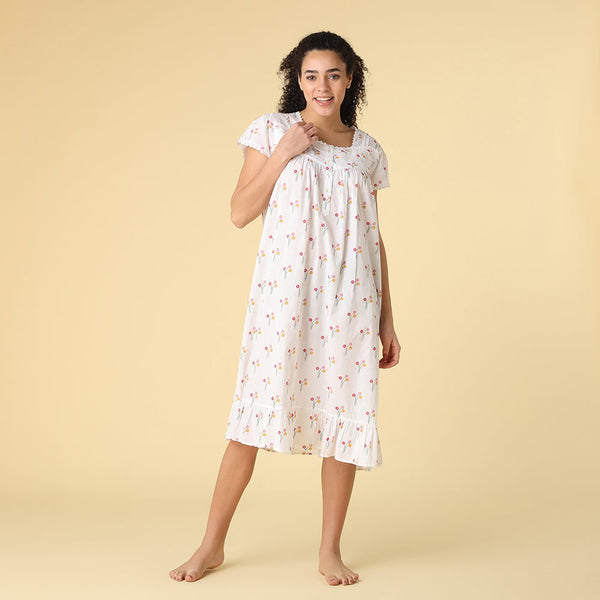 Mahogany Ella Cotton Cap Sleeve Nightgown