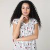 Mahogany Ladybug Cap Sleeve Nightgown