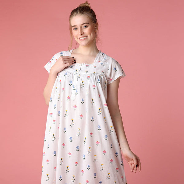 Mahogany June Cotton Cap Sleeve Nightgown