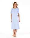 Embroidered Yoke 42" Cotton Interlock Jersey Nightdress