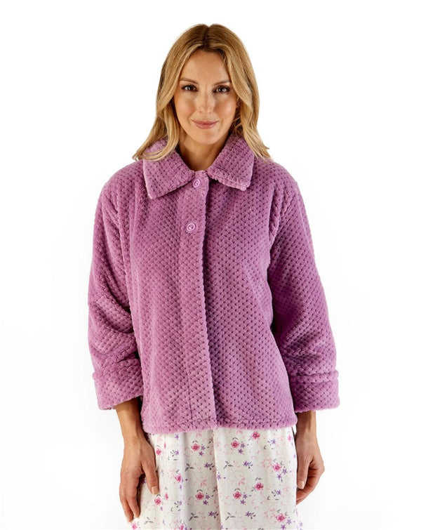 Luxury Waffle Fleece 24" Button Bedjacket