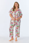 BedHead Full Bloom Short Sleeve Organic Cotton Jersey Cropped PJ Set