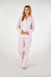 Slenderella Floral Button Through Tailored Woven Pyjama