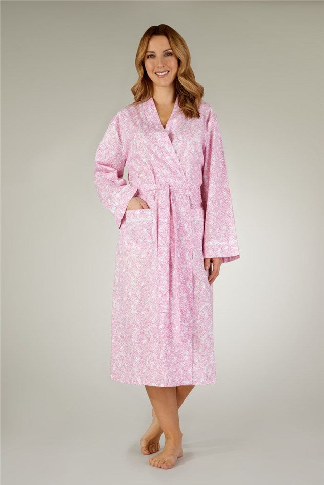 Lawn Cotton Full Floral Print Pastel Kimono Wrap