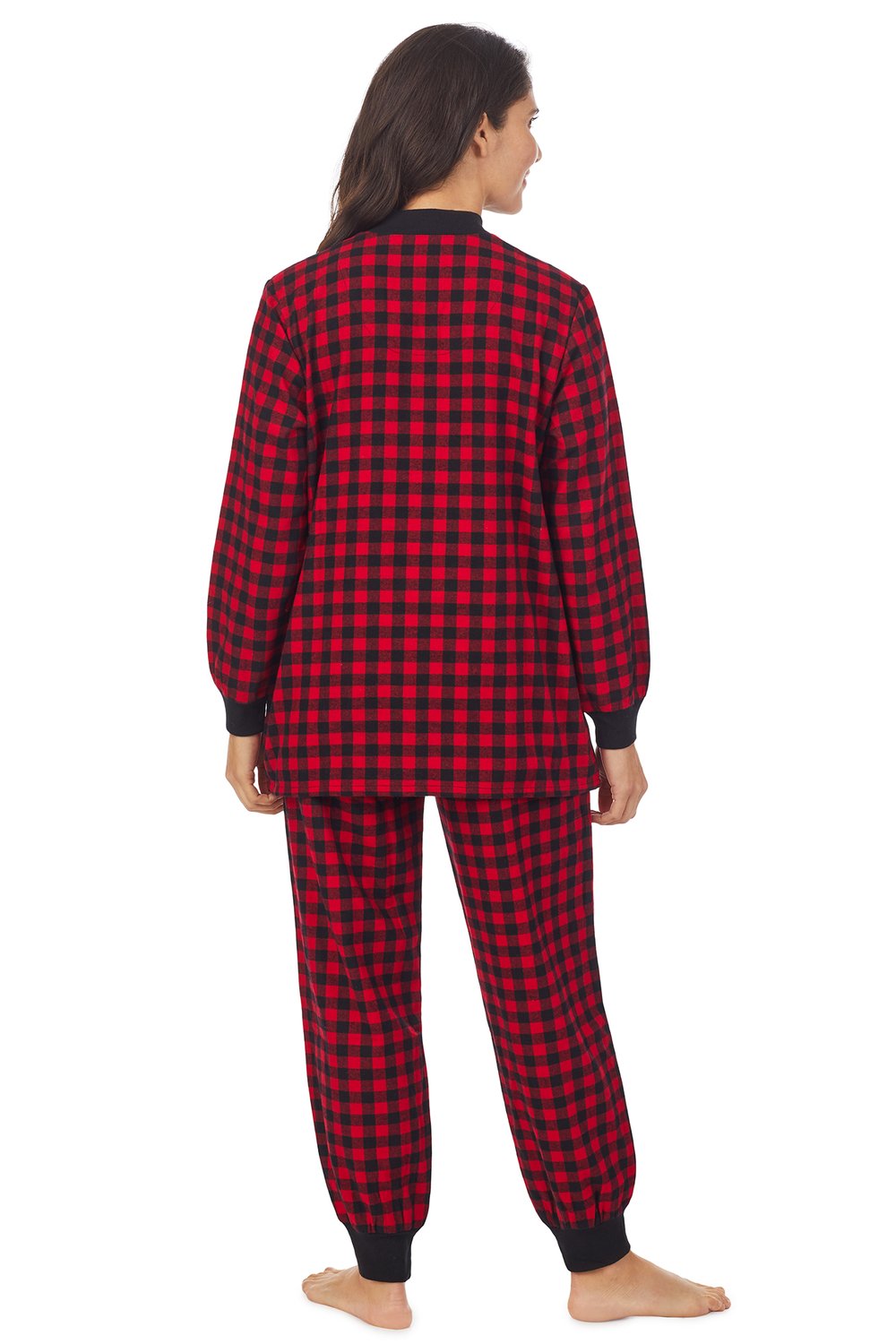 Lanz of Salzburg Cotton Flannel Henley Jogger Pajamas