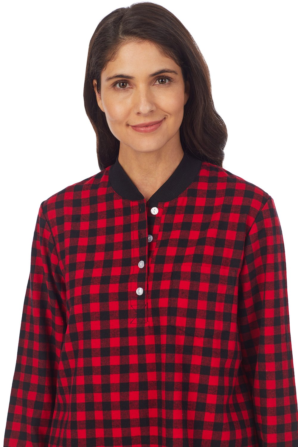 Lanz of Salzburg Cotton Flannel Henley Jogger Pajamas