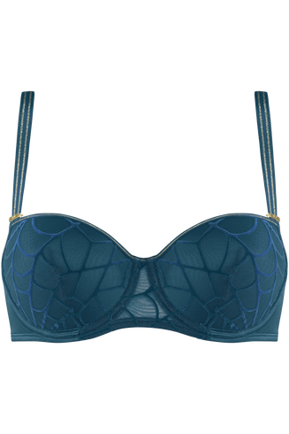 Marlies Dekkers Adventuress 35170 Balcony Bra Blue - Monaliza's Fine Lingerie